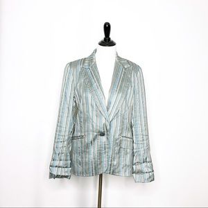 Lafayette 148 Striped Metallic Sheen Blazer Career